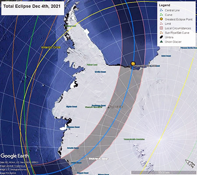 往復航空機利用・南極大陸で見る皆既日食ツアー