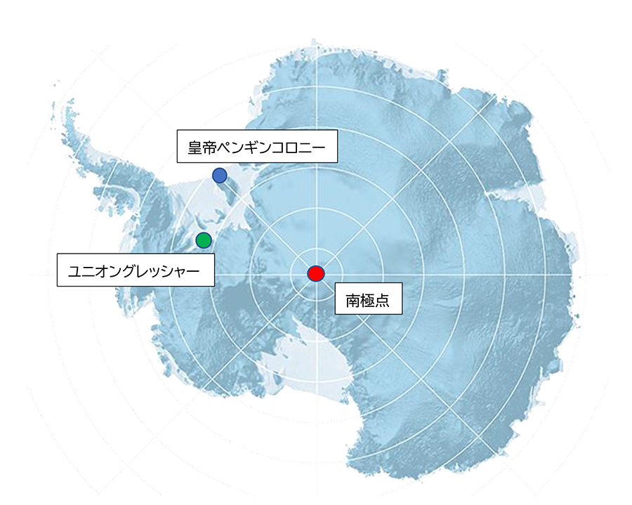 航空機で行く南極大陸・皇帝ペンギン＆皆既日食ツアー地図